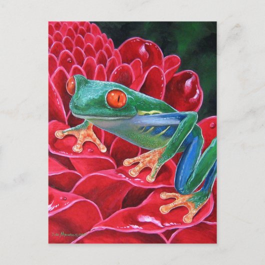 Grüner Frosch Tierart Malerei - Multi Postkarte (Vorderseite)