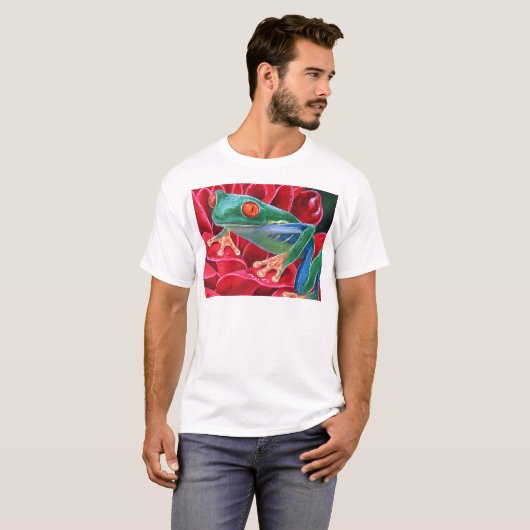 Grüner Frosch-Tierkunst-Malerei - multi T-Shirt (Vorne ganz)