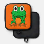 Grüner Frosch Topflappen (Vorderseite/Rückseite)