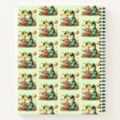 Grüner Frosch trinkt Orange Boba Bubble Tee Notizblock (Rückseite)