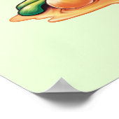 Grüner Frosch trinkt Orange Boba Bubble Tee Poster (Ecke)