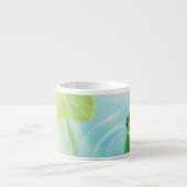 Grüner Frosch unter Lily Pad Espressotasse (Vorderseite)