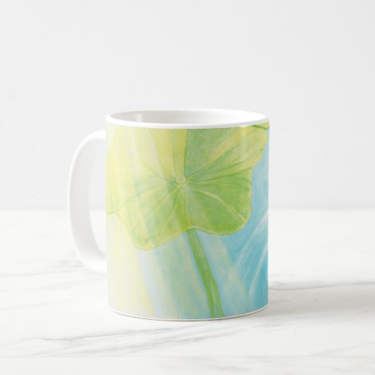 Grüner Frosch unter Lily Pad Kaffeetasse (Vorderseite Links)