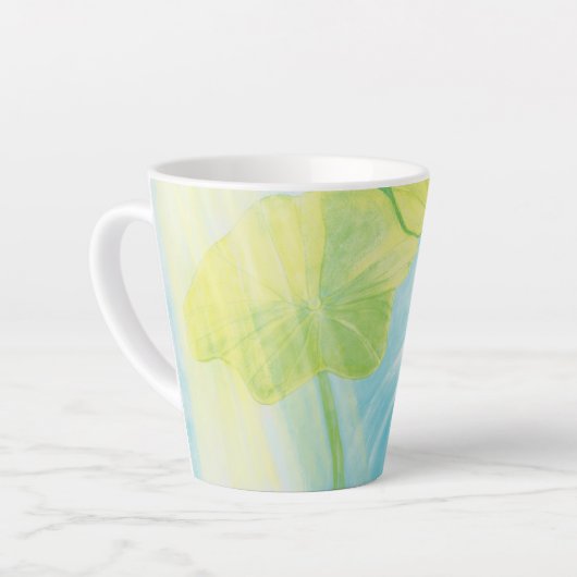 Grüner Frosch unter Lily Pad Milchtasse (Linke Ecke)