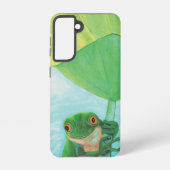 Grüner Frosch unter Lily Pad Samsung Galaxy Hülle (Rückseite)