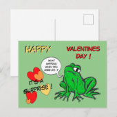 Grüner Frosch Valentinstag Postkarte (Vorne/Hinten)