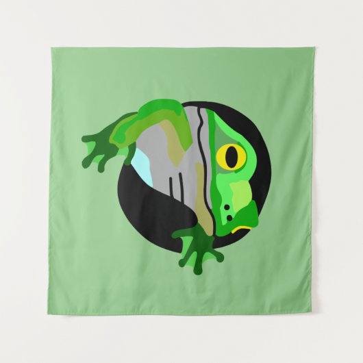 Grüner Frosch Wandteppich (Vorderseite (Horizontal))