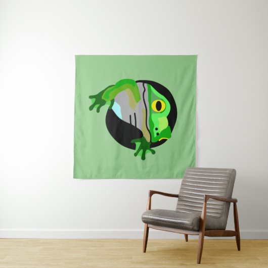 Grüner Frosch Wandteppich (Beispiel (Horizontal))