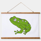 Grüner Frosch Wandteppich Mit Holzrahmen (Vorderseite 3)