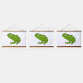 Grüner Frosch Wandteppich Mit Holzrahmen (Dreifach)