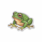 Grüner Frosch wasserdicht Aufkleber (Vorderseite)