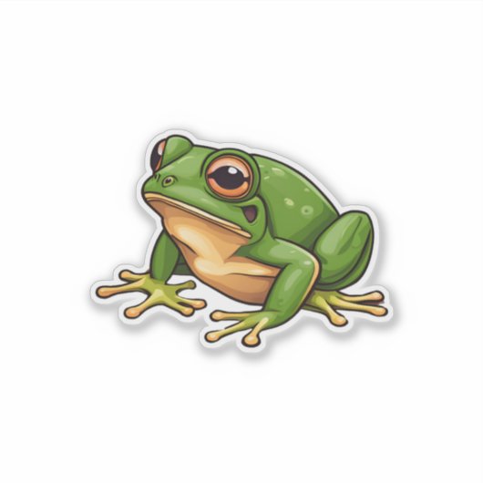 Grüner Frosch wasserdicht Aufkleber (Vorderseite)