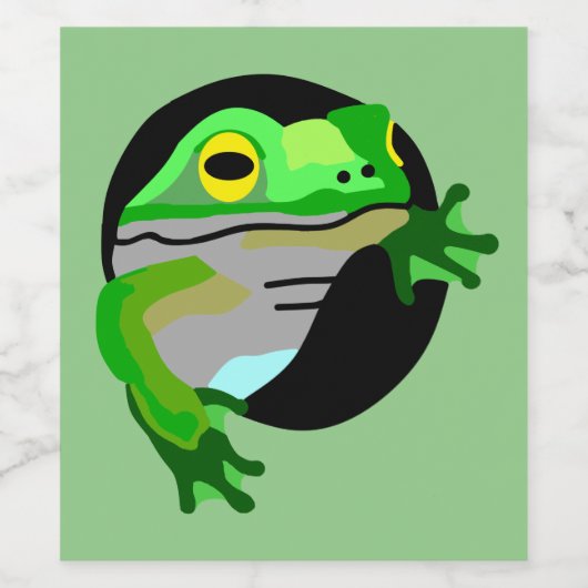 Grüner Frosch Weinetikett (Einzelnes Label)