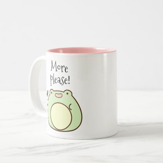 Grüner Frosch Zweifarbige Tasse (Vorderseite Links)