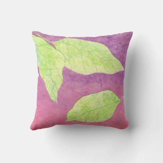 grüner Froschwasserfarbe lila Kissen (Rückseite)