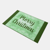 Grüner Frost Frohe Weihnachten Fußmatte (Schrägansicht)