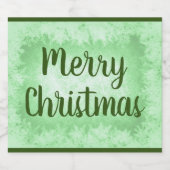 Grüner Frost Frohe Weihnachten Schaumweinetikett (Einzelnes Label)