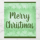 Grüner Frost Frohe Weihnachten Weinetikett (Einzelnes Label)