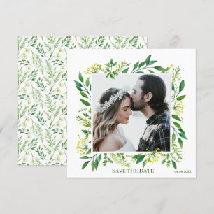 Grüner Frühling Botanische Kräuter Save the Date Einladung