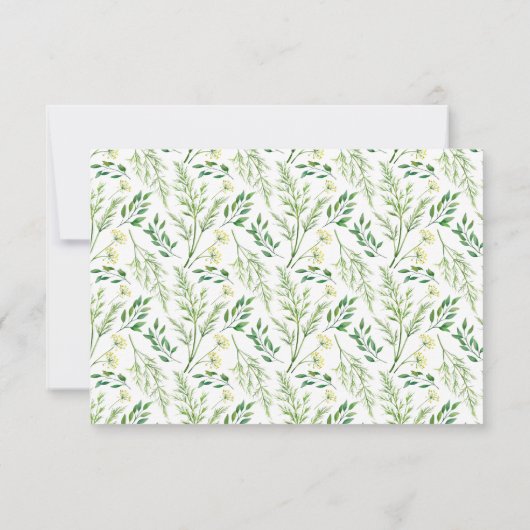 Grüner Frühling Botanische Kräuter Save the Date Einladung (Rückseite)