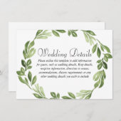 Grüner Frühling Hochzeitsfeier Empfang Begleitkarte (Vorne/Hinten)