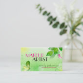 Grüner Frühling mit rosa Schmetterling Visitenkarte (Stehend Vorderseite)