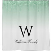 grüner funkelnd Tropf-Glitzer-Duschvorhang Duschvorhang (Vorderseite)