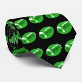 Grüner Fußball auf Black Necktie Krawatte (Gerollt)