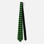 Grüner Fußball auf Black Necktie Krawatte (Vorderseite)