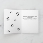 Grüner Fußball Foto Geburtstag Karte (Innenseite)
