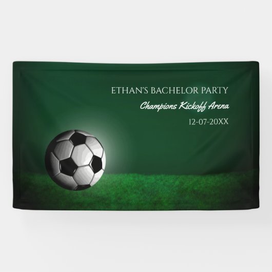 Grüner Fußball Geburtstag / Bachelor Party Banner (Horizontal)