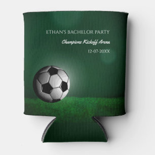 Grüner Fußball Geburtstag / Bachelor Party Dosenkühler