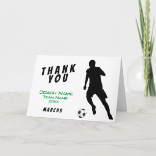 Grüner Fußballspieler Danke Trainer Karte