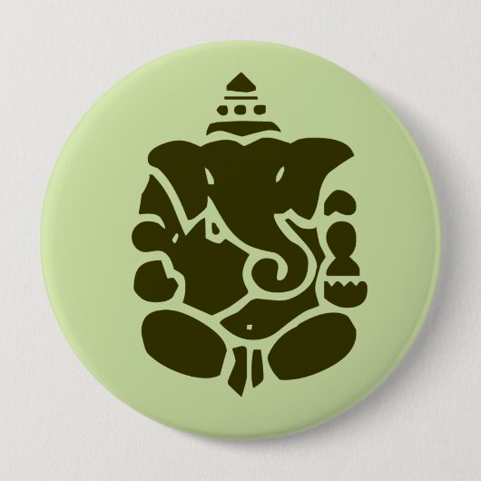 Grüner Ganesh Knopf Button (Vorderseite)