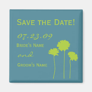 Grüner Gänseblümchen-Save the Date Magnet