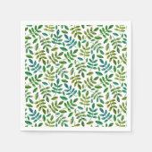 Grüner Garten Blätter Muster. Botanisch wasserfarb Serviette (Vorderseite)