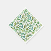 Grüner Garten Blätter Muster. Botanisch wasserfarb Serviette (Ecke)