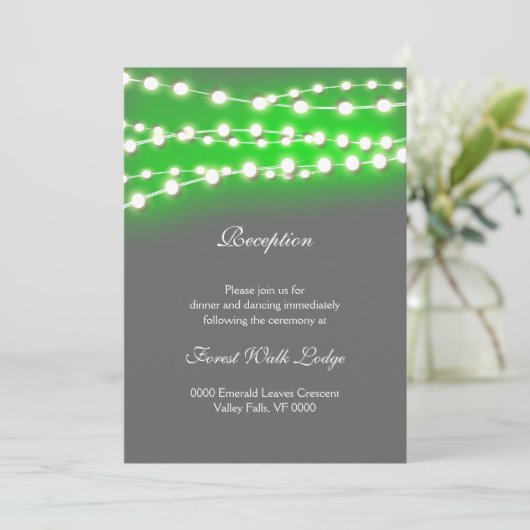 Grüner Gartenleuchter EMPFANG Einladung (Stehend Vorderseite)
