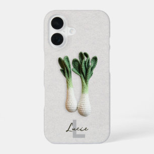 Grüner Gärtner Minimalist Häkelleek Name iPhone 16 Hülle