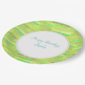 Grüner Geburtstag Personalisiert Pappteller (Schrägansicht)