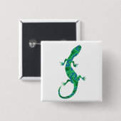 Grüner Gecko ArtDeco Button (Vorne & Hinten)