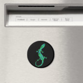Grüner Gecko ArtDeco Magnet (In Situ (Geschirrspüler))