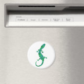 Grüner Gecko ArtDeco Magnet (In Situ (Geschirrspüler))