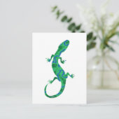 Grüner Gecko ArtDeco Postkarte (Stehend Vorderseite)