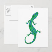 Grüner Gecko ArtDeco Postkarte (Vorne/Hinten)