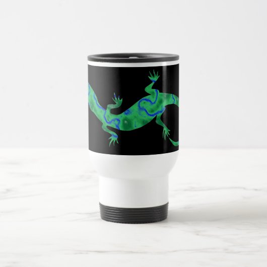 Grüner Gecko ArtDeco Reisebecher (Mittel)
