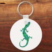 Grüner Gecko ArtDeco Schlüsselanhänger (Vorderseite)