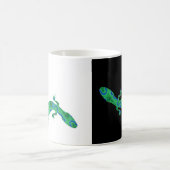 Grüner Gecko ArtDeco Schwarzweiß-Design Kaffeetasse (Mittel)