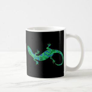 Grüner Gecko ArtDeco Schwarzweiß-Design Kaffeetasse