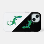 Grüner Gecko iPhone 15 Hülle (Rückseite (Horizontal))